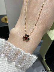 VCA mini gold & pink diamond clover necklace  - 3