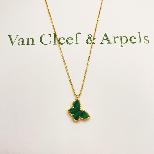 VCA 14k Yellow Gold Green Butterfly Fancy Pendant - 1