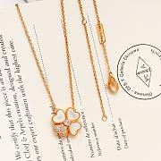 VCA Rose Gold Necklace Clover Shaped Necklace - 3