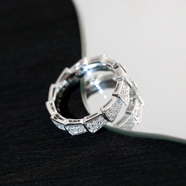 BVLGARI SERPENTI VIPER RING WITH FULL DIAMOND WHITE GOLD 18K - 1