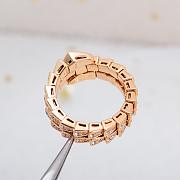 Bvlgari Rose Gold and Diamond Serpenti Viper Ring - 5