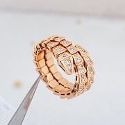Bvlgari Rose Gold and Diamond Serpenti Viper Ring - 4