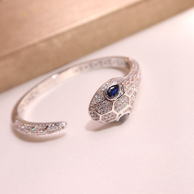 Bvlgari White gold Serpenti Seduttori Bracelet with blue sapphire eyes - 1