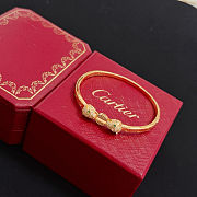 Cartier Gold Double Headed Leopard Bangle Bracelet - 2