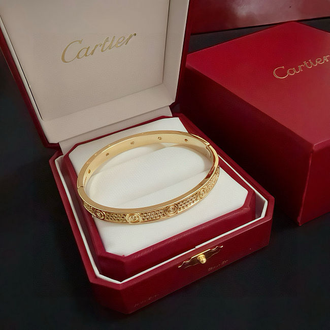 Cartier Paved Gold Color Bracelet - 1