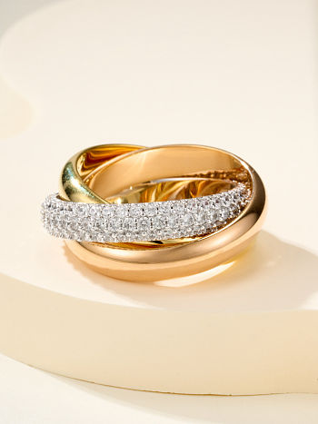 Cartier Trinity Pave Diamond Ring