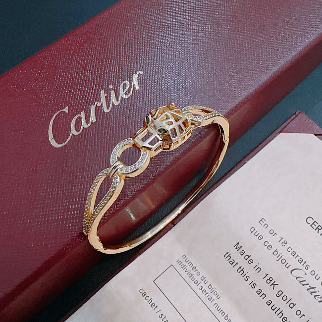 Cartier Gold Plated Leopard Head Bracelet - 1