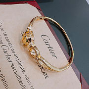 Cartier Gold Plated Leopard Head Bracelet - 5