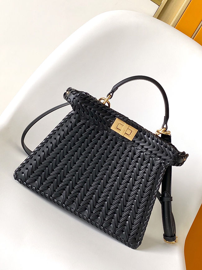 Fendi Women Peekaboo ISeeU Petite Black Padded Calfskin Leather Bag  - 1
