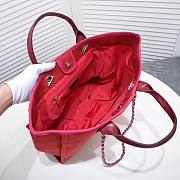Chanel Canvas Large Deauville Tote Red Size 38x29x17cm  - 4