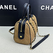 Chanel Vintage Bowling Bag Beige Size 17x21x13cm - 6