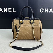 Chanel Vintage Bowling Bag Beige Size 17x21x13cm - 3