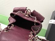 Chanel Grain Embossed Calfskin Backpack Women's Deep Red Size 17.5x16.5x10cm - 5