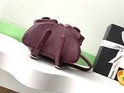 Chanel Grain Embossed Calfskin Backpack Women's Deep Red Size 17.5x16.5x10cm - 4