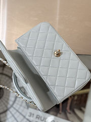 Chanel Mini Flap Bag With Top Handle Blue Size 20×13×9cm - 3