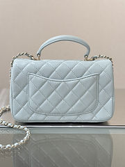Chanel Mini Flap Bag With Top Handle Blue Size 20×13×9cm - 2