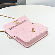 Chanel Shiny Lambskin Quilted Golden Links Wallet On Chain Size 12x19x3.5cm - 5