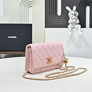 Chanel Shiny Lambskin Quilted Golden Links Wallet On Chain Size 12x19x3.5cm - 2