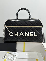 CHANEL Vintage Leather Tote Bag Black Size 46x27x13cm - 1