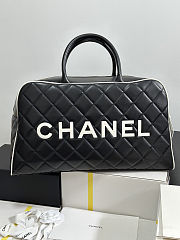 CHANEL Vintage Leather Tote Bag Black Size 46x27x13cm - 3