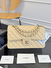 Chanel Beige Medium Classic Flap Bag Size 15.5x25.5x6.5cm - 1