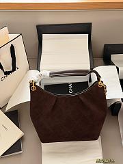  Chanel Maxi Hobo Bag in coffee brown suede calfskin and lambskin with gold-tone - 5