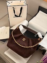  Chanel Maxi Hobo Bag in coffee brown suede calfskin and lambskin with gold-tone - 3