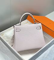  Hermès Kelly Retourne 28 Mauve Pale Clemence Palladium Hardware Size 28cm - 4