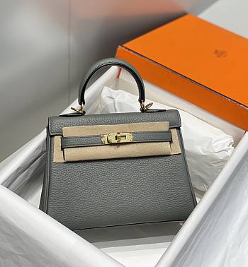 Hermes Togo Kelly Retourne Mini Gray Size 20cm