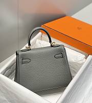 Hermes Togo Kelly Retourne Mini Gray Size 20cm - 5