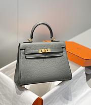 Hermes Togo Kelly Retourne Mini Gray Size 20cm - 2