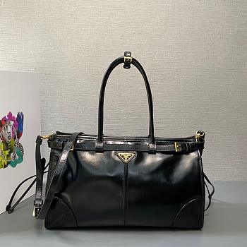 Black Prada Bonnie Extra-large Leather Handbag Size 38x30x12cm