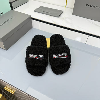 Balenciaga Furry Slide Sandals 