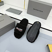 Balenciaga Furry Slide Sandals  - 3