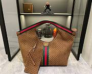 Gucci Giglio large tote bag medium brown GG suede Size 60x47x16 cm - 1