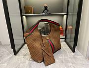 Gucci Giglio large tote bag medium brown GG suede Size 60x47x16 cm - 4