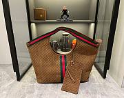 Gucci Giglio large tote bag medium brown GG suede Size 60x47x16 cm - 2