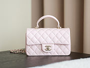 Chanel Light Pink Mini Rectangle Top Handle Flap Bag Size 20x13x9cm - 1