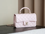 Chanel Light Pink Mini Rectangle Top Handle Flap Bag Size 20x13x9cm - 6
