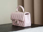 Chanel Light Pink Mini Rectangle Top Handle Flap Bag Size 20x13x9cm - 4