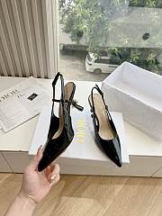 Dior Tribales Patent Slingback Pump in Metallic Black 7cm - 1