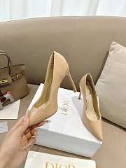 Christian Dior D-STILETTO Beige Patent Pointed Toe Pumps 7.5cm - 1