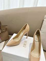 Christian Dior D-STILETTO Beige Patent Pointed Toe Pumps 7.5cm - 6