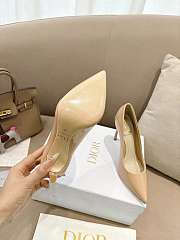 Christian Dior D-STILETTO Beige Patent Pointed Toe Pumps 7.5cm - 4