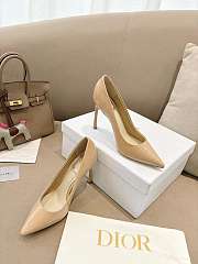 Christian Dior D-STILETTO Beige Patent Pointed Toe Pumps 7.5cm - 3