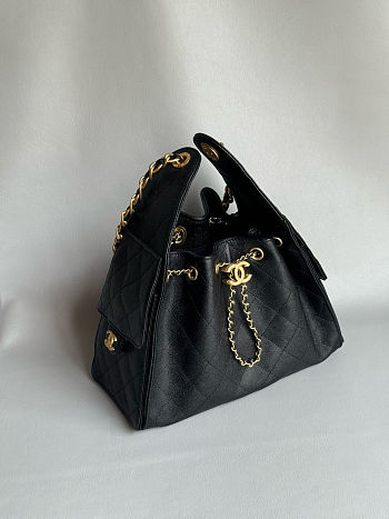 Chanel Caviar Quilted Small Chanel 25 Handbag Black Size 30×26×14cm