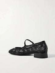 Gucci charline patent leather-trimmed crystal-embellished mesh mary jane pumps - 4