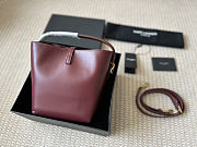 YSL Le 37 mini leather bucket Red bag Size 17×20×13cm - 5