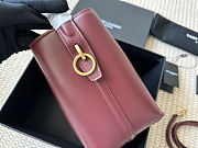 YSL Le 37 mini leather bucket Red bag Size 17×20×13cm - 4