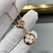 Louis Vuitton Mother of Pearl Blossom Necklace Gold - 6